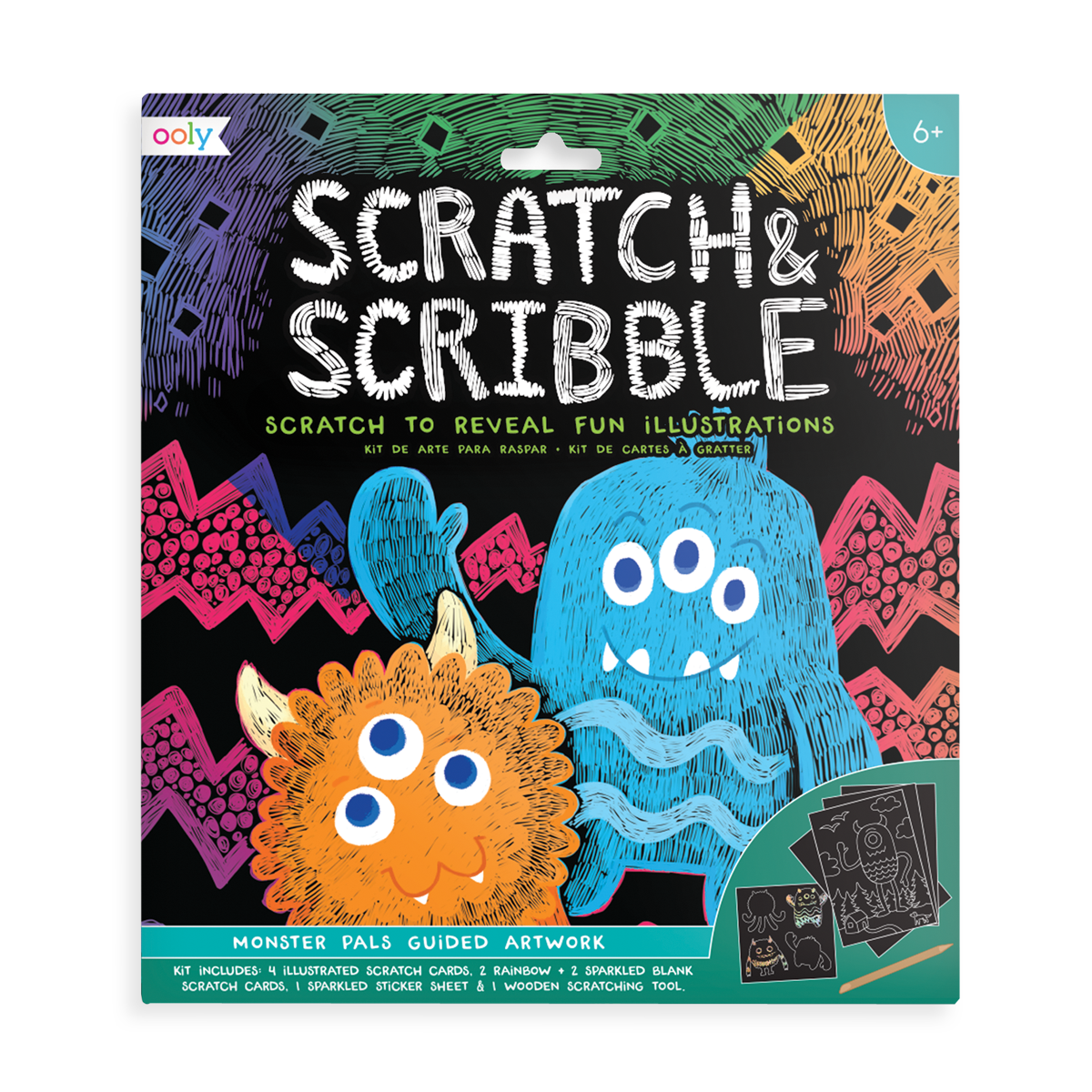 Monster Pals Scratch and Scribble Scratch Art Kit