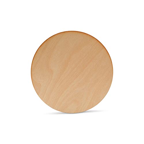 Wood Plywood Circles 6 inch, 1/8 Inch Thick, Round Wood Cutouts, Pack of 5 Baltic Birch Unfinished Wood Plywood Circles For Crafts, By Woodpeckers