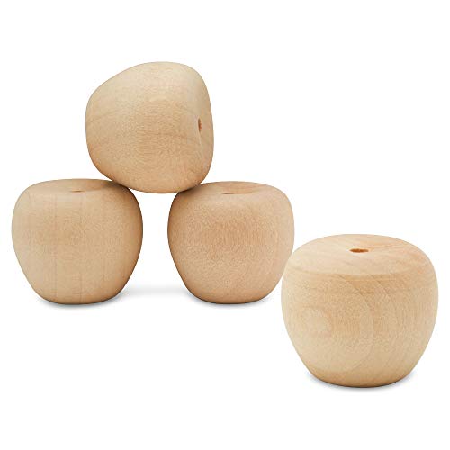 Unfinished Wood Mini Cherry Apple, 3/4 inch, Pack of 50 for Wooden Doll Head and Wood Crafts, by Woodpeckers