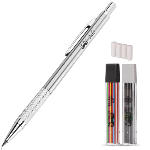 Mr. Pen- Mechanical Pencil, Metal, 2mm for Drafting, Drawing, Lead Holder, Thick Mechanical Pencil