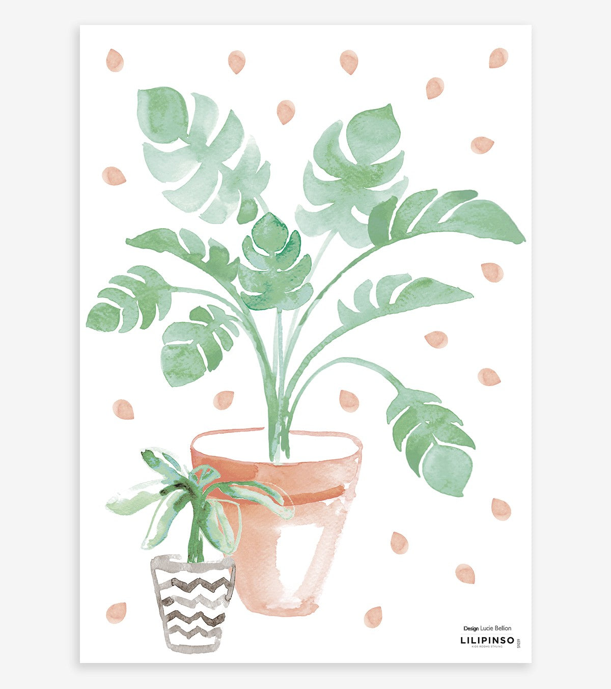 Flamingo – Wall Decals – Green Plants And Peas