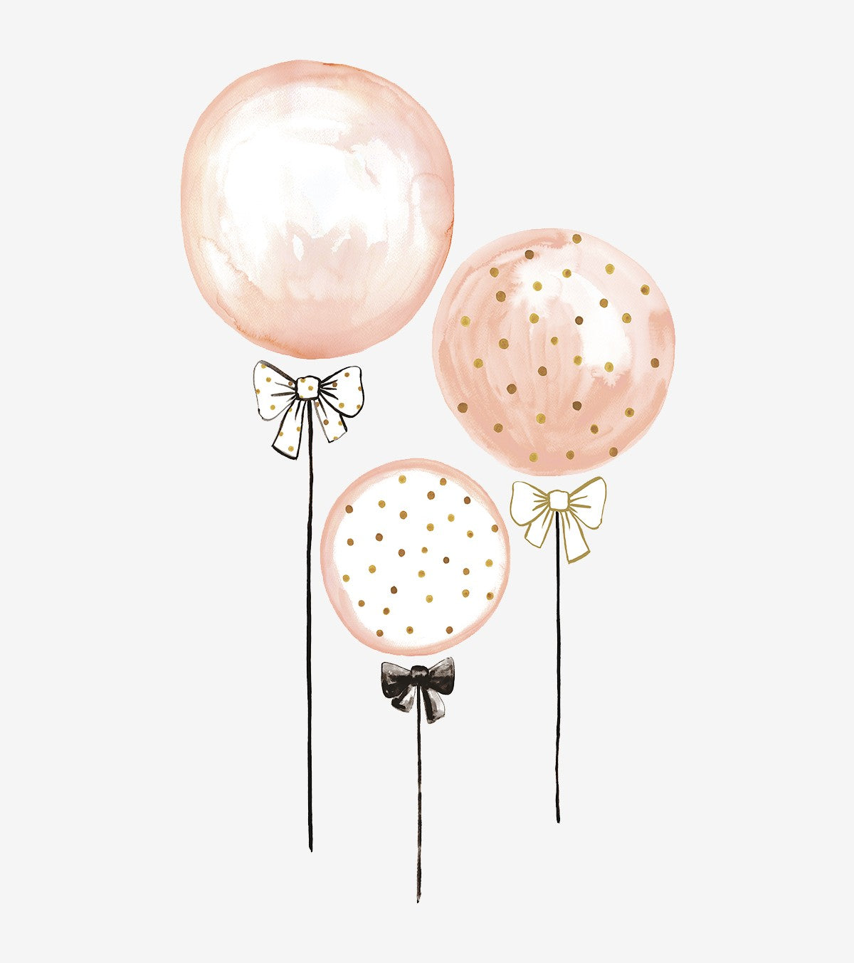 Flamingo – Big Wall Decals – Pink Balloons With Golden Polka Dots