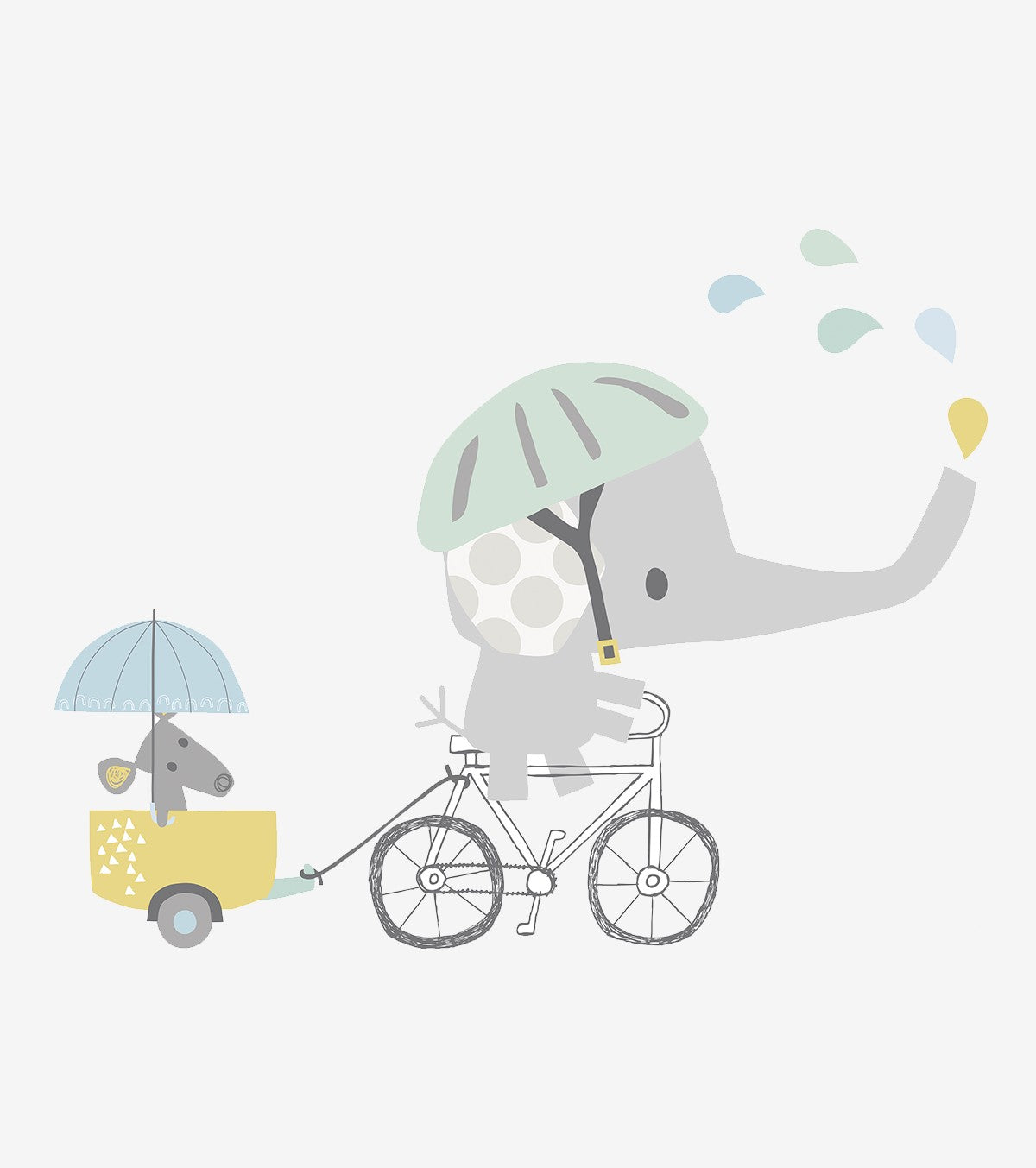 Smile It’s Raining – Big Sticker – Elephant On His Bike