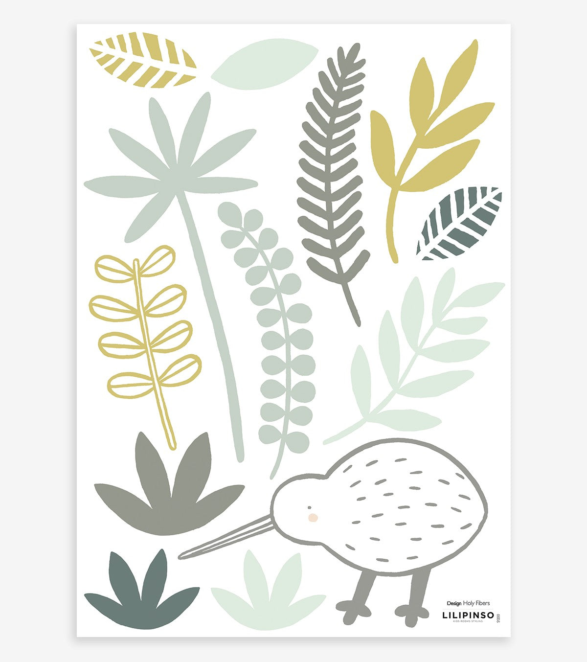 Australia – Wall Decals Murals – The Kiwi Bird And Foliage