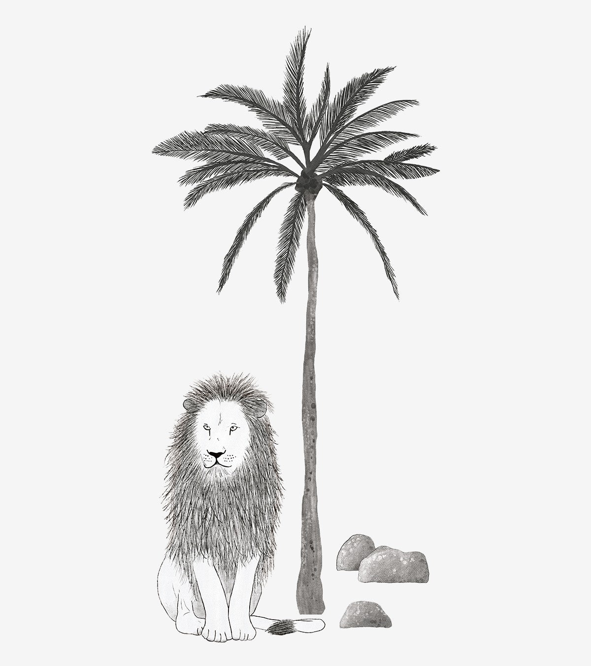 Serengeti – Grands Wall Decals – Lion And Palm Tree