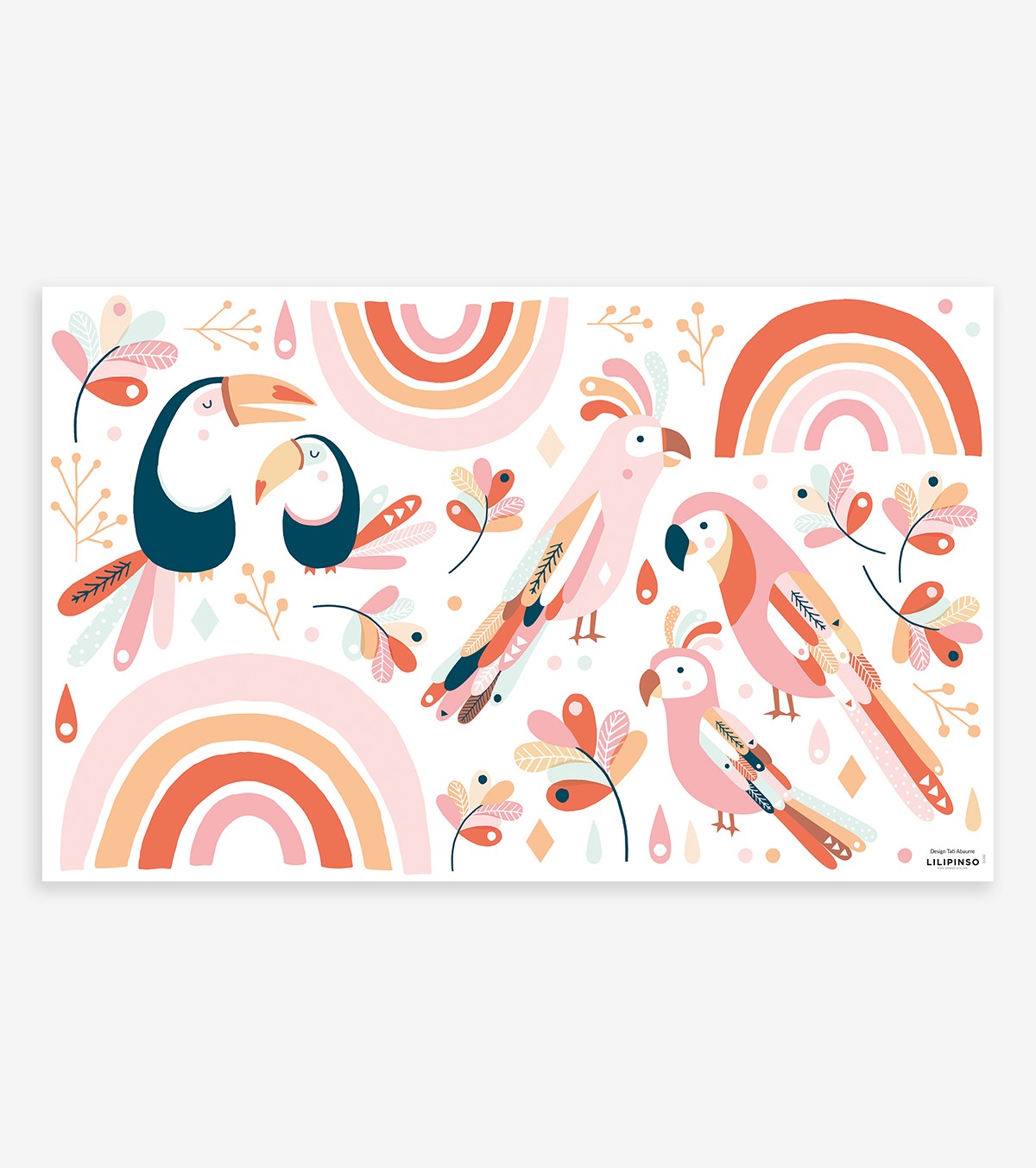 Paradisio – Wall Decals Muraux – Birds Of Paradise (orange)