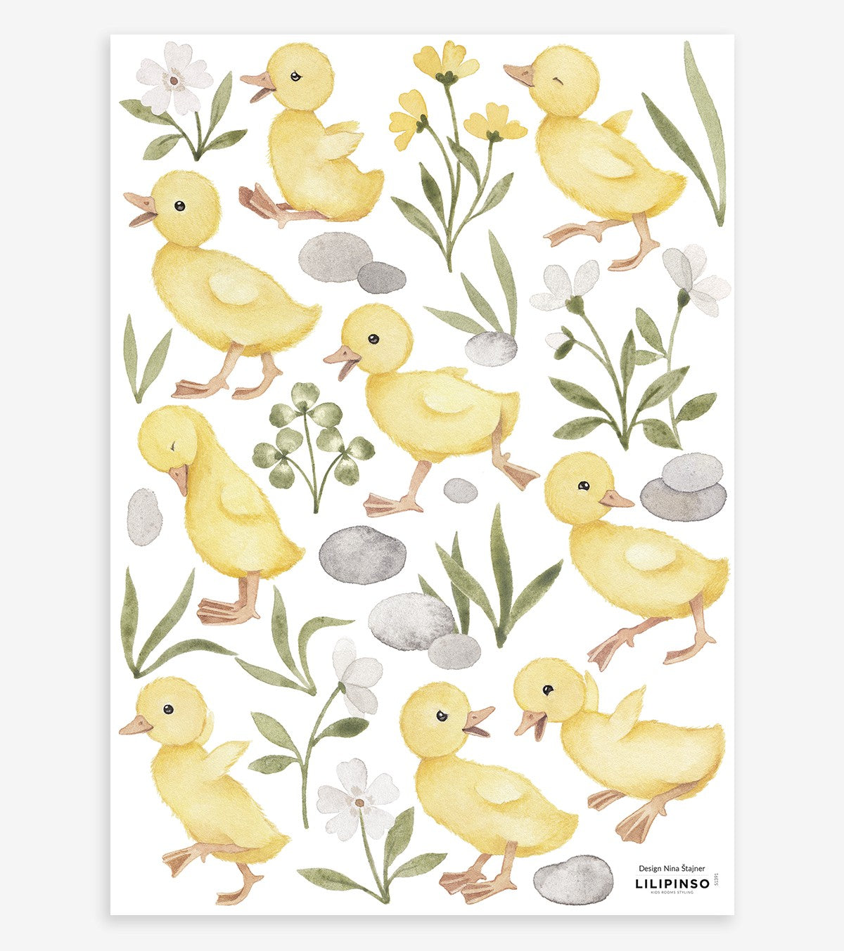 Lucky Ducky – Wall Decals Murals – 9 Little Ducklings