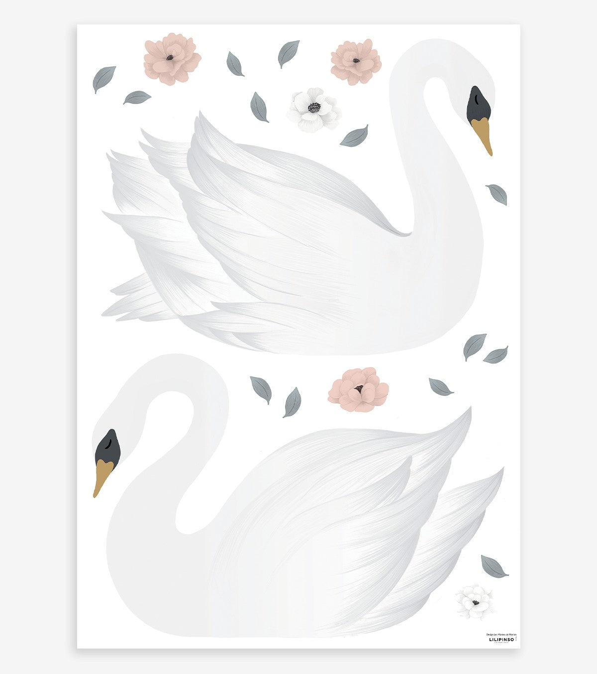 Grace – Wall Stickers – White Swans