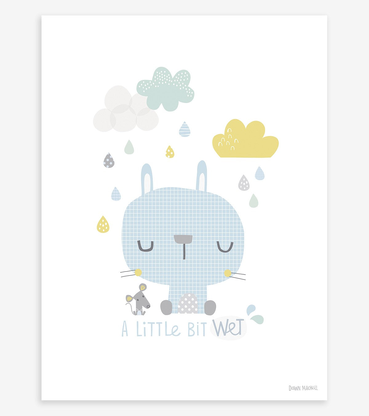 Smile It’s Raining – Children’s Poster – Rabbit And Mouse