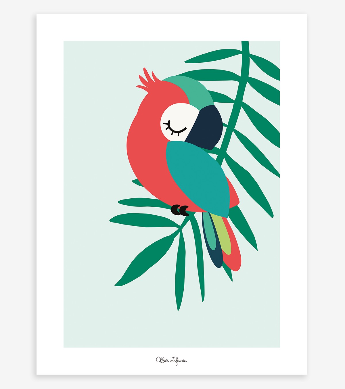 Tropica – Children’s Poster – The Parrot (green)