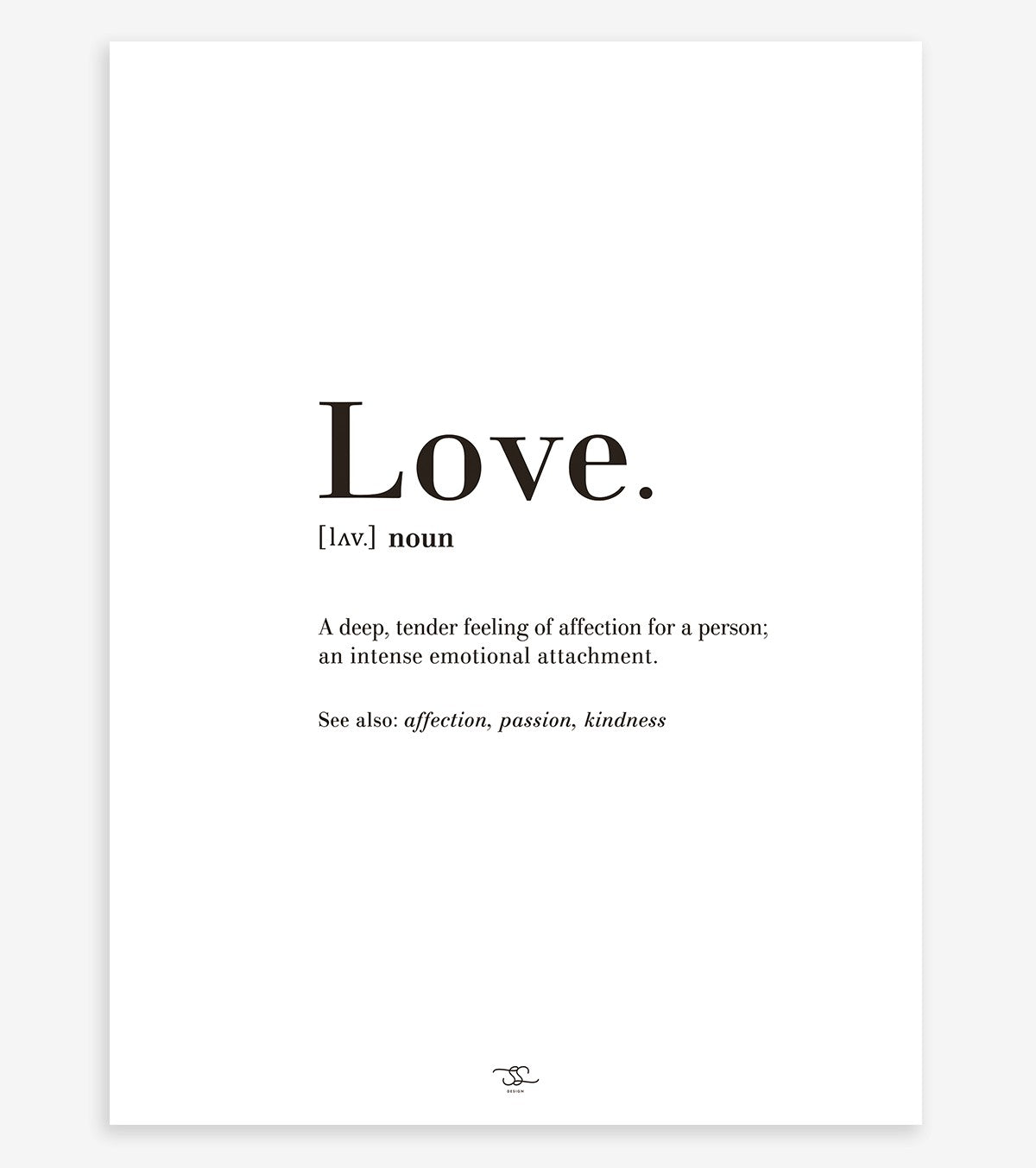 Minima – Children’s Poster – Love, Definition (english)