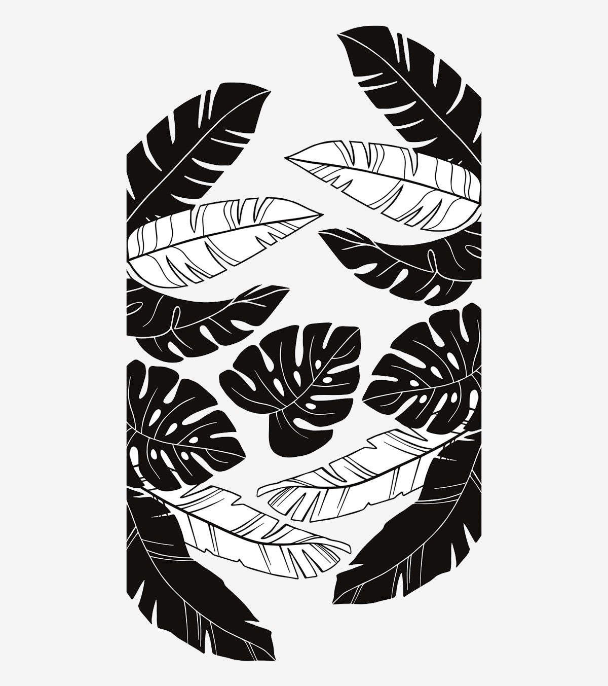 Black Majik – Large Sticker – Tropical Leaves