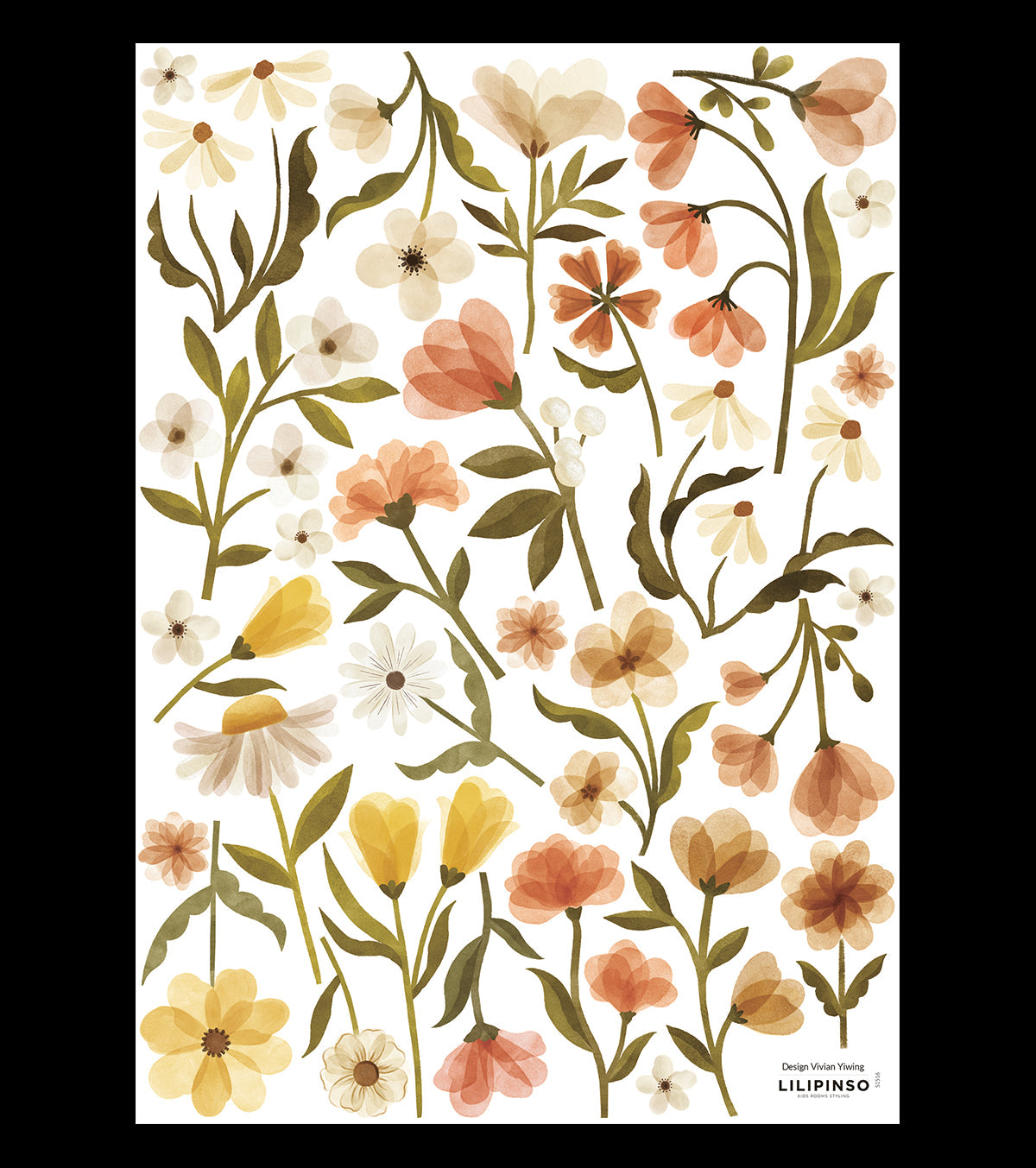 Felidae – Wall Decals Murals – Vintage Flowers