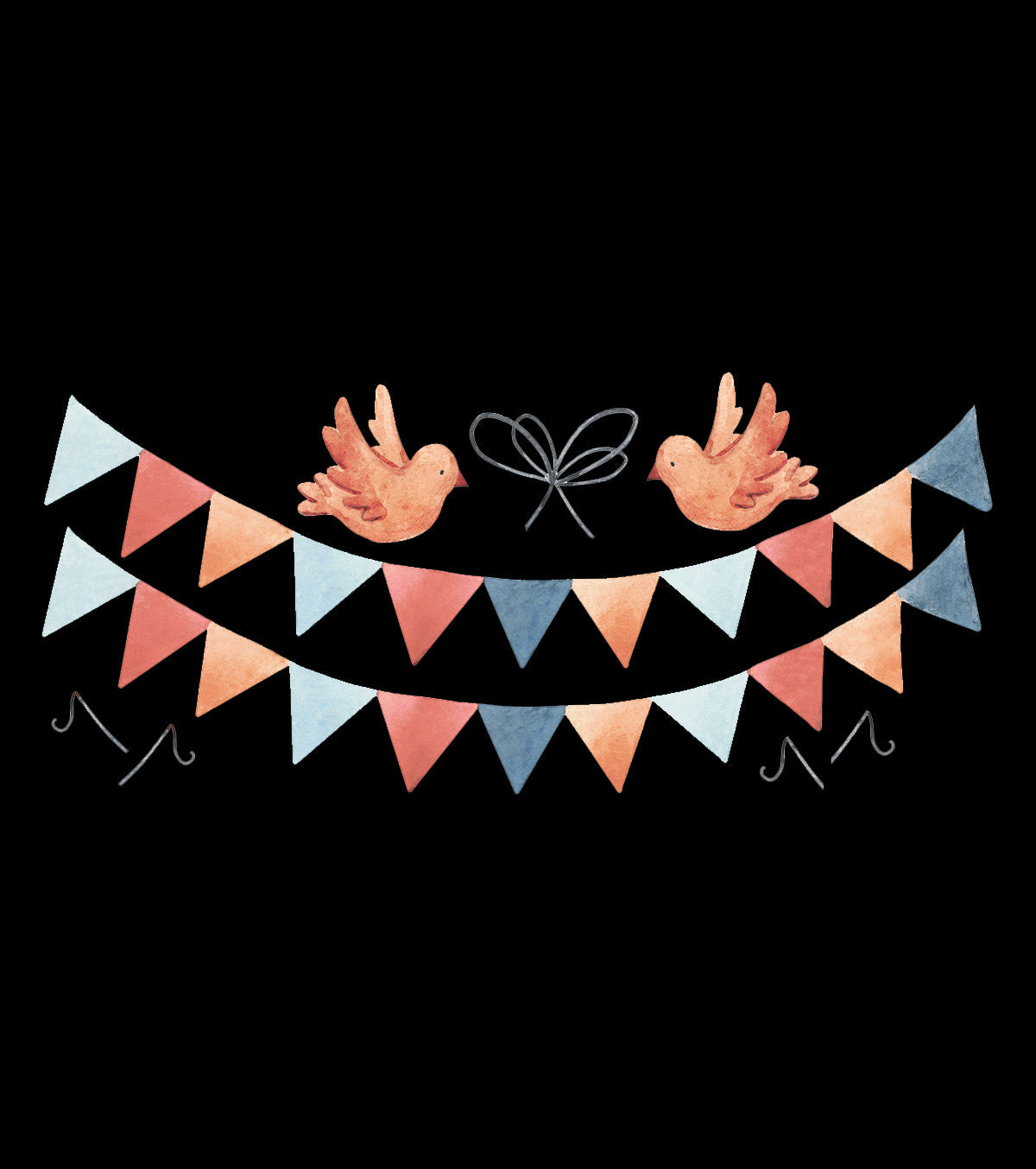 Gentle Friends – Large Sticker – Pennant And Bird Garland