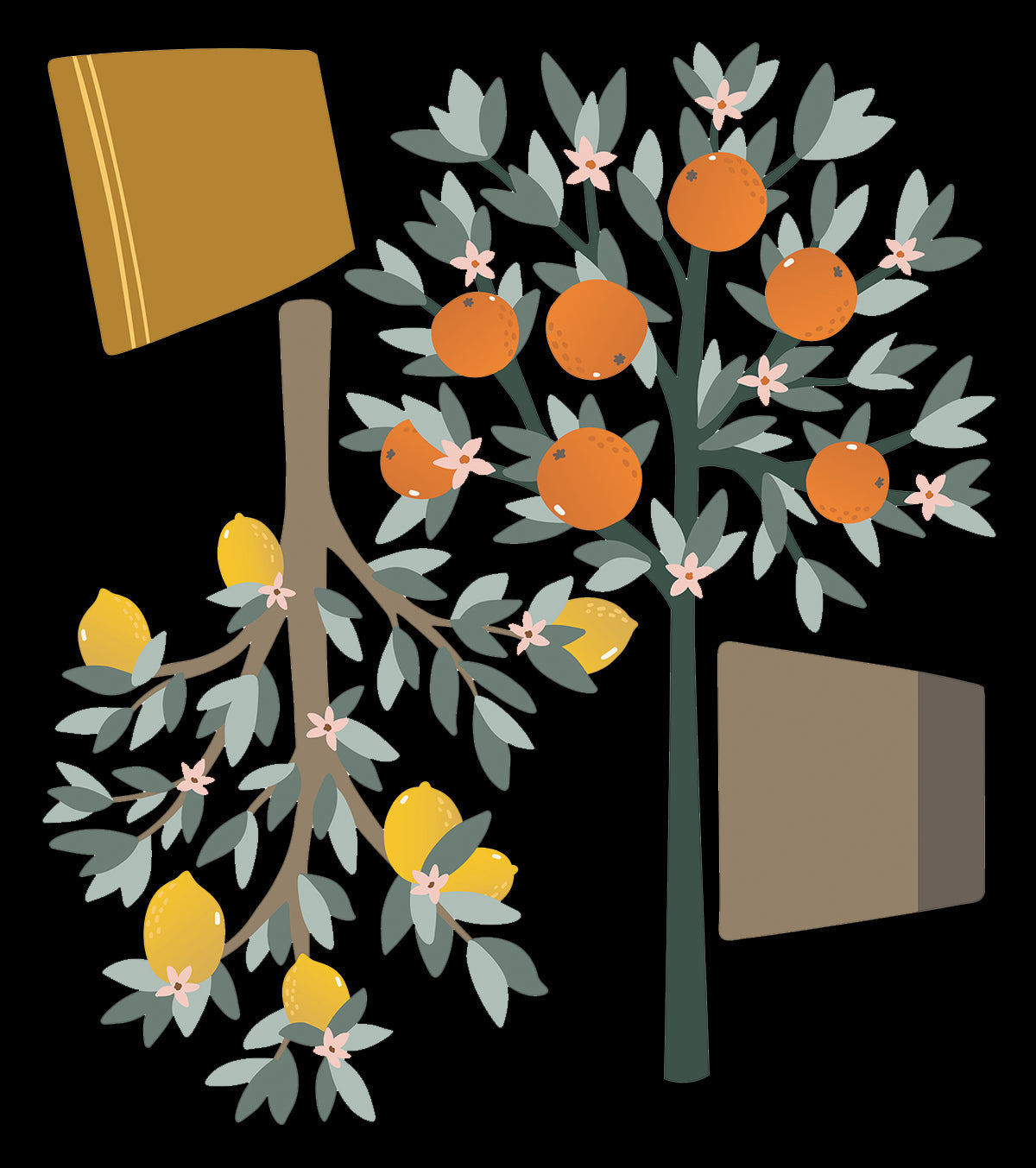 Louise – Large Sticker – Orange And Lemon Trees