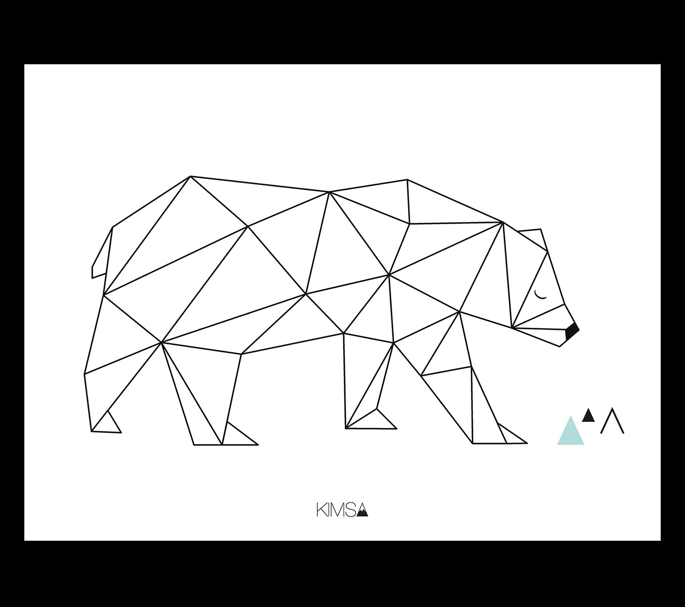 Origami – Children’s Poster – Bear (geometric)