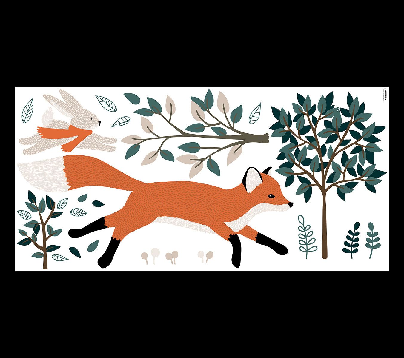 M. Fox – Wall Decals Murals – Forest, Fox And Rabbit