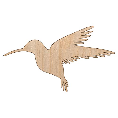 Hummingbird Silhouette Unfinished Wood Shape Piece Cutout for DIY Craft Projects – 1/8 Inch Thick – 6.25 Inch Size