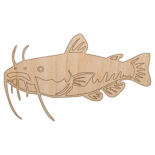 Freshwater Catfish Fish Fishing Unfinished Wood Shape Piece Cutout for DIY Craft Projects – 1/4 Inch Thick – 6.25 Inch Size