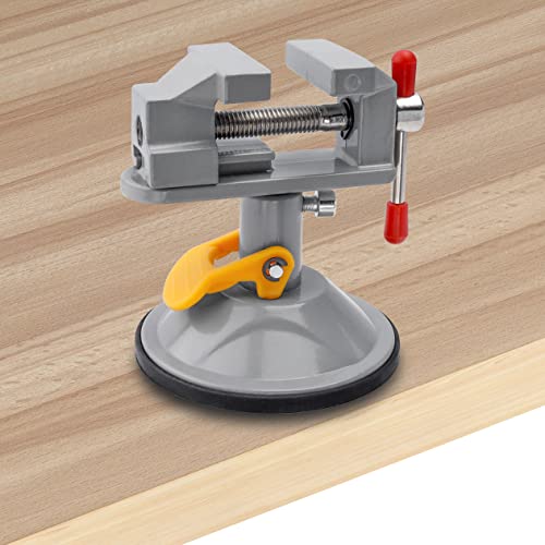 Yakamoz Mini Bench Vise 360 Degree Suction Vise Small Table Vice Clamp Workbench Vise for Jewelry Making DIY Wood Craft Carving Breads Drilling Bed