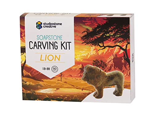 STUDIOSTONE CREATIVE DIY Arts & Crafts Carving Kit Kids Adults Lion Sculpture Soapstone