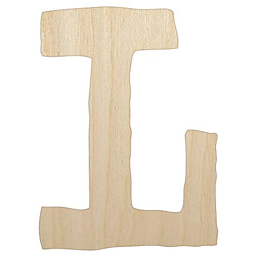 Letter L Uppercase Cute Typewriter Font Unfinished Wood Shape Piece Cutout for DIY Craft Projects – 1/4 Inch Thick – 6.25 Inch Size