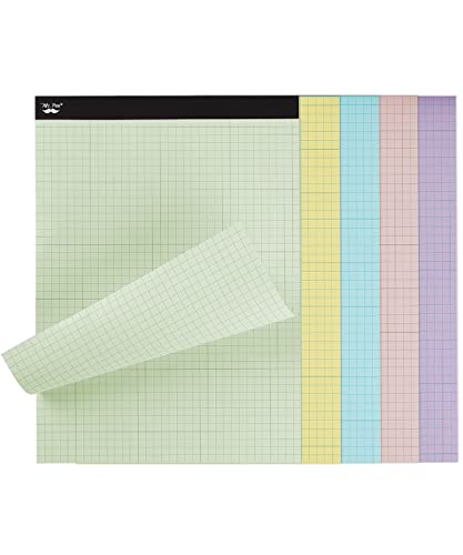 Mr. Pen- Pastel Graph Paper, 1 Pad, 11″x8.5″, 4×4 (4 Squares Per Inch), Pastel Colors, 50 Sheets, Grid Paper, Graphing Paper, Graph Paper Pad, Grid