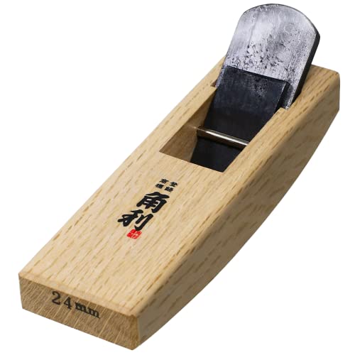 KAKURI Mini Hand Plane for Wood 24mm [Curved Sole] Made in JAPAN, Japanese Small Wood Planer Tool for Woodworking, Smoothing Curve, 4.8 x 1.4 x 1.5