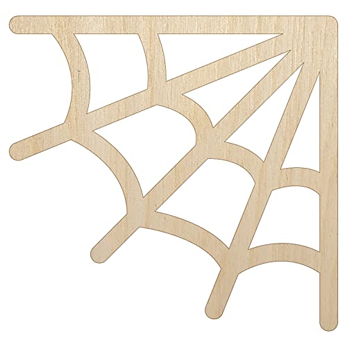 Corner Spider Web Unfinished Wood Shape Piece Cutout for DIY Craft Projects – 1/8 Inch Thick – 4.70 Inch Size