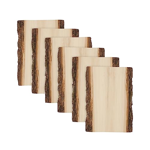 Walnut Hollow Basswood Plank Small with Live Edge Wood (Pack of 6) – for Wood Burning, Home Décor, and Rustic Weddings