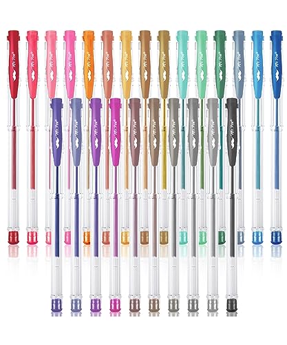 Mr. Pen- Metallic Gel Pens, 25 Unique Metallic Colors, Gel Pens for Adult Coloring Book, Gel Pen Set, Gel Pens Colored Gel Pens for Coloring, Colored