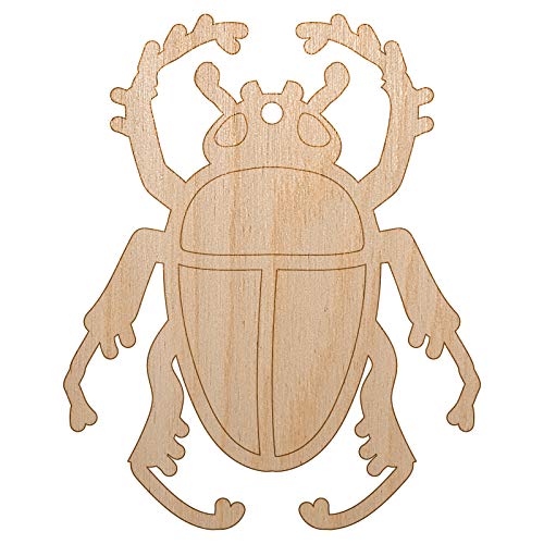 Scarab Beetle Unfinished Craft Wood Holiday Christmas Tree DIY Pre-Drilled Ornament