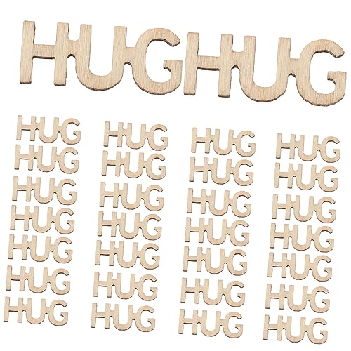 COOPHYA 100pcs DIY Wood Crafts Decorative Wood Hug DIY Wood Cutouts Wedding Table Confetti Wooden Table Scatter Unfinished Wood Crafts Wedding Favors