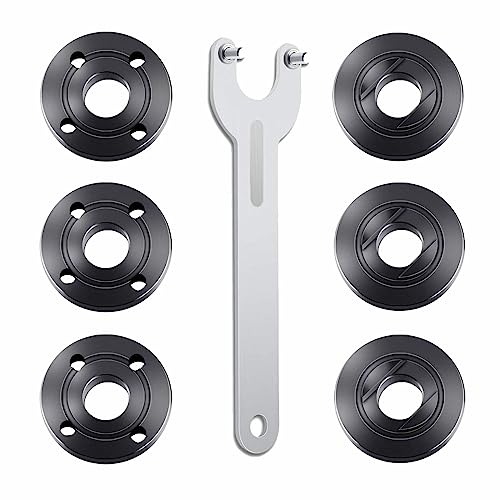 7PCS Angle Grinder Nut Angle Grinder Wrench Kit 5/8-11 Flange Metal Lock Nut for Compatible with Dewalt Milwaukee Makita193465-4 Metabo Bosch Ryobi