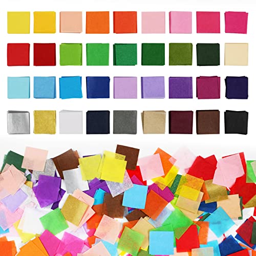 5400 Pcs 1 Inch Tissue Paper Squares, 36 Assorted Colored Tissue Paper for Crafts, Art Rainbow Tissue Paper Bulk for Art Projects, Collage,