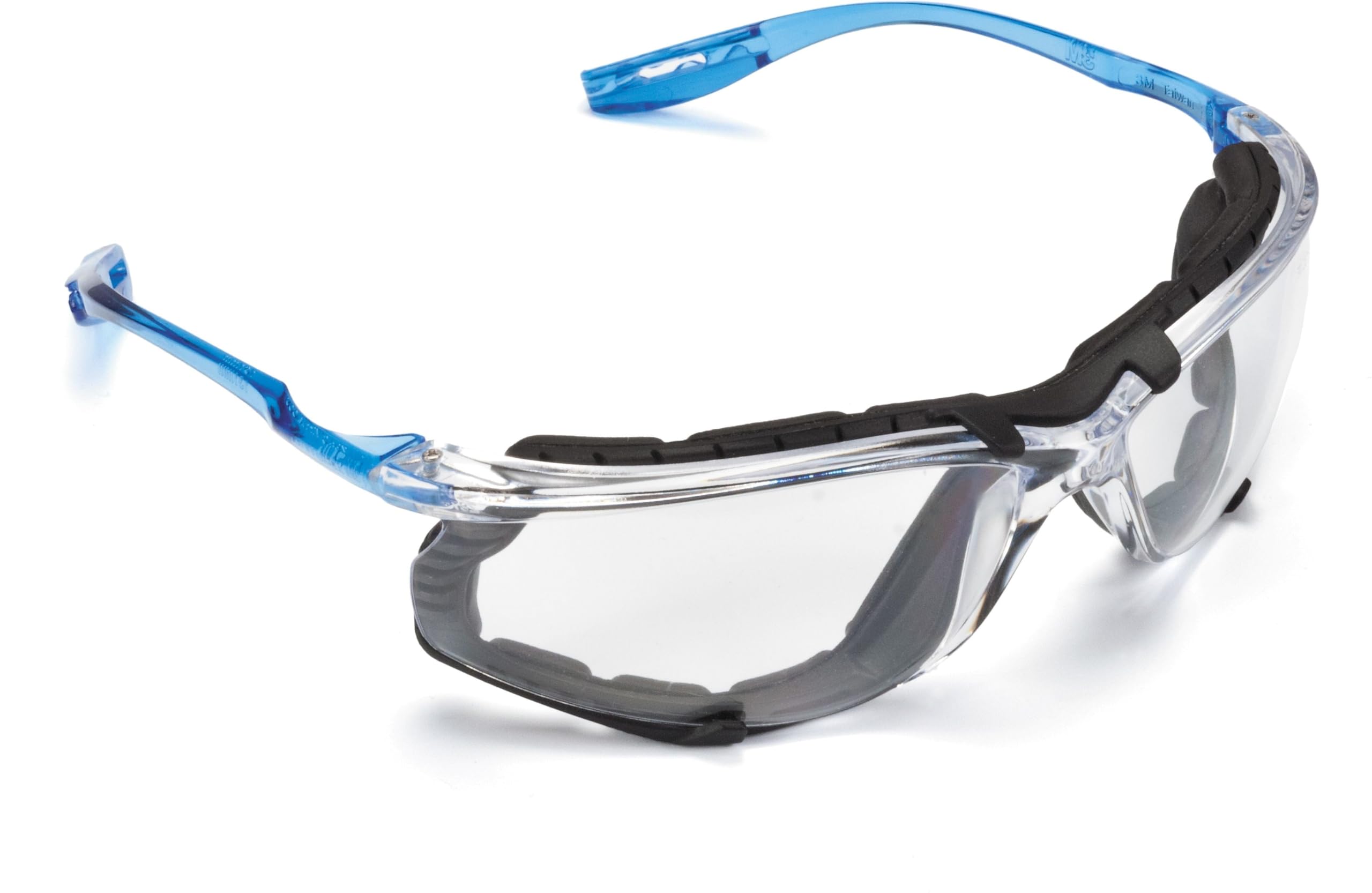 3M Safety Glasses, Virtua CCS, ANSI Z87, Anti-Fog, Clear Lens, Blue Frame, Corded Ear Plug Control System, Removable Foam Gasket