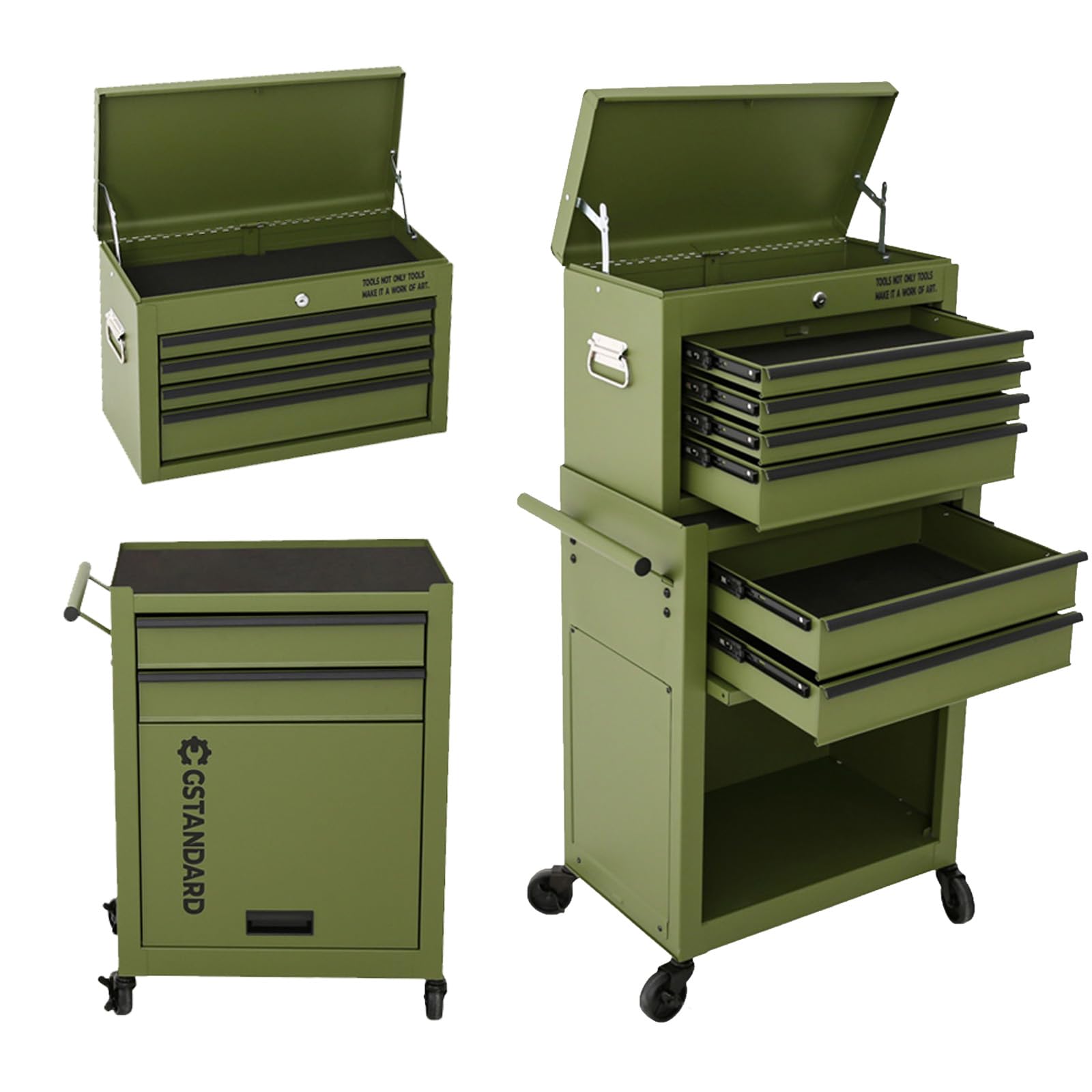 GSTANDARD Rolling Tool Chest, Green