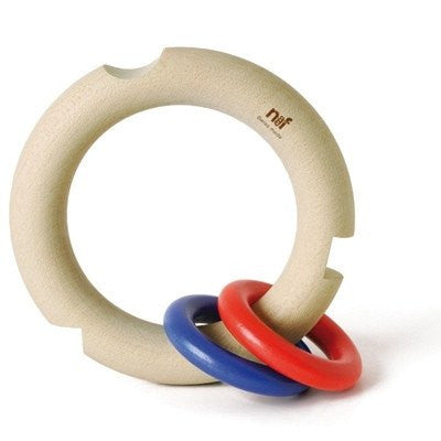 Griffi Blue and Red Wooden Teething Ring