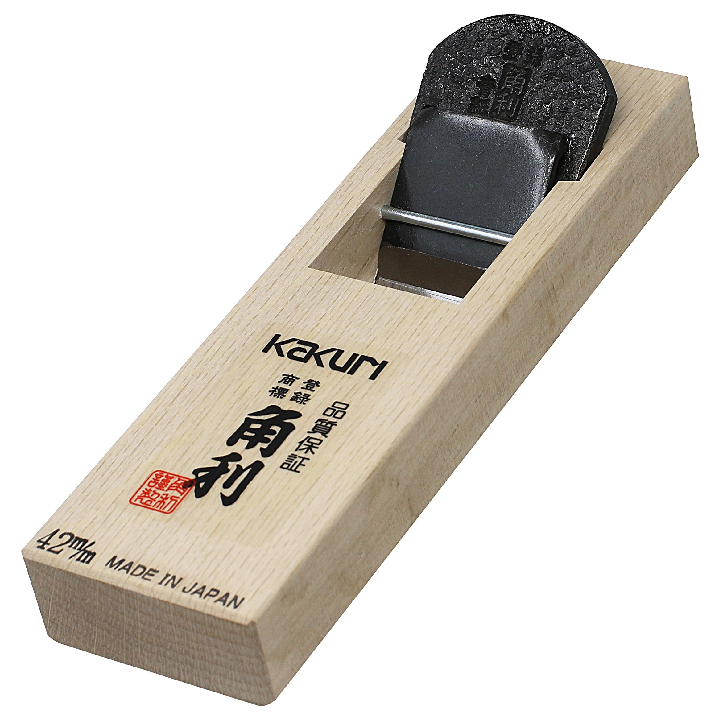 KAKURI Japanese Block Plane for Woodworking 42mm, Aogami Blue Steel No.2 Blade, Professional Hand Planer Tool, Made in JAPAN