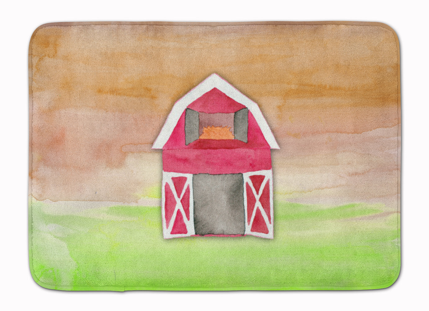 Barn Watercolor Machine Washable Memory Foam Mat BB7409RUG