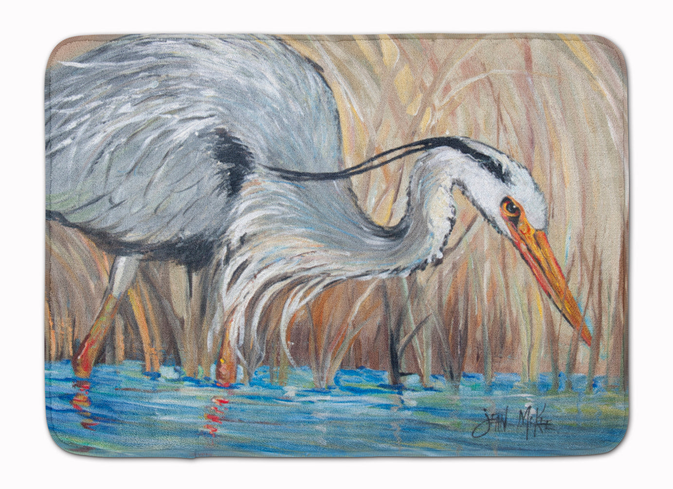 Blue Heron in the reeds Machine Washable Memory Foam Mat JMK1013RUG