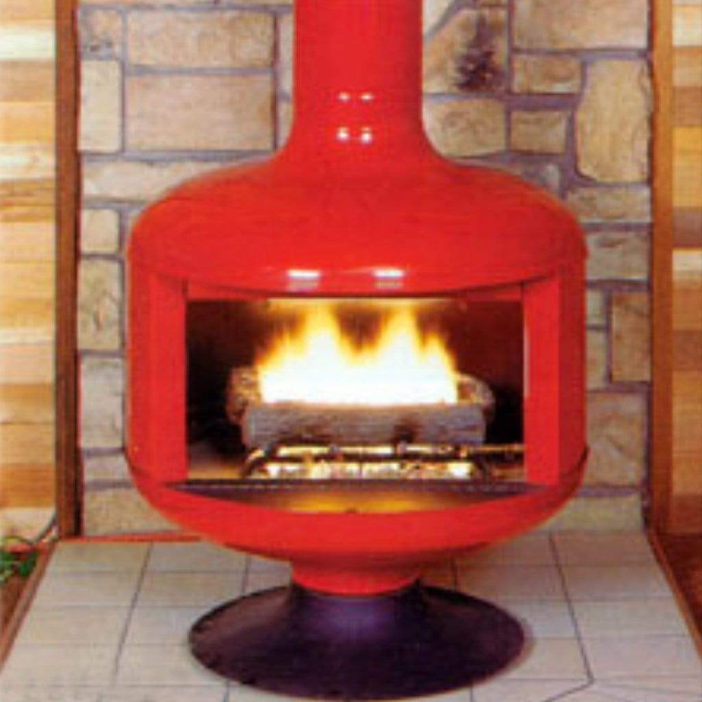 Malm Fire Drum 2 32" Freestanding B-Vent Propane Gas Fireplace With RAL 8025 49/66050 Powder Coat Finish