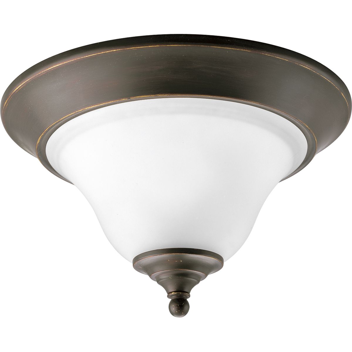 PROGRESS LIGHTING P3475-20 Trinity Collection One-Light 12-1/2″ Close-to-Ceiling in Antique Bronze