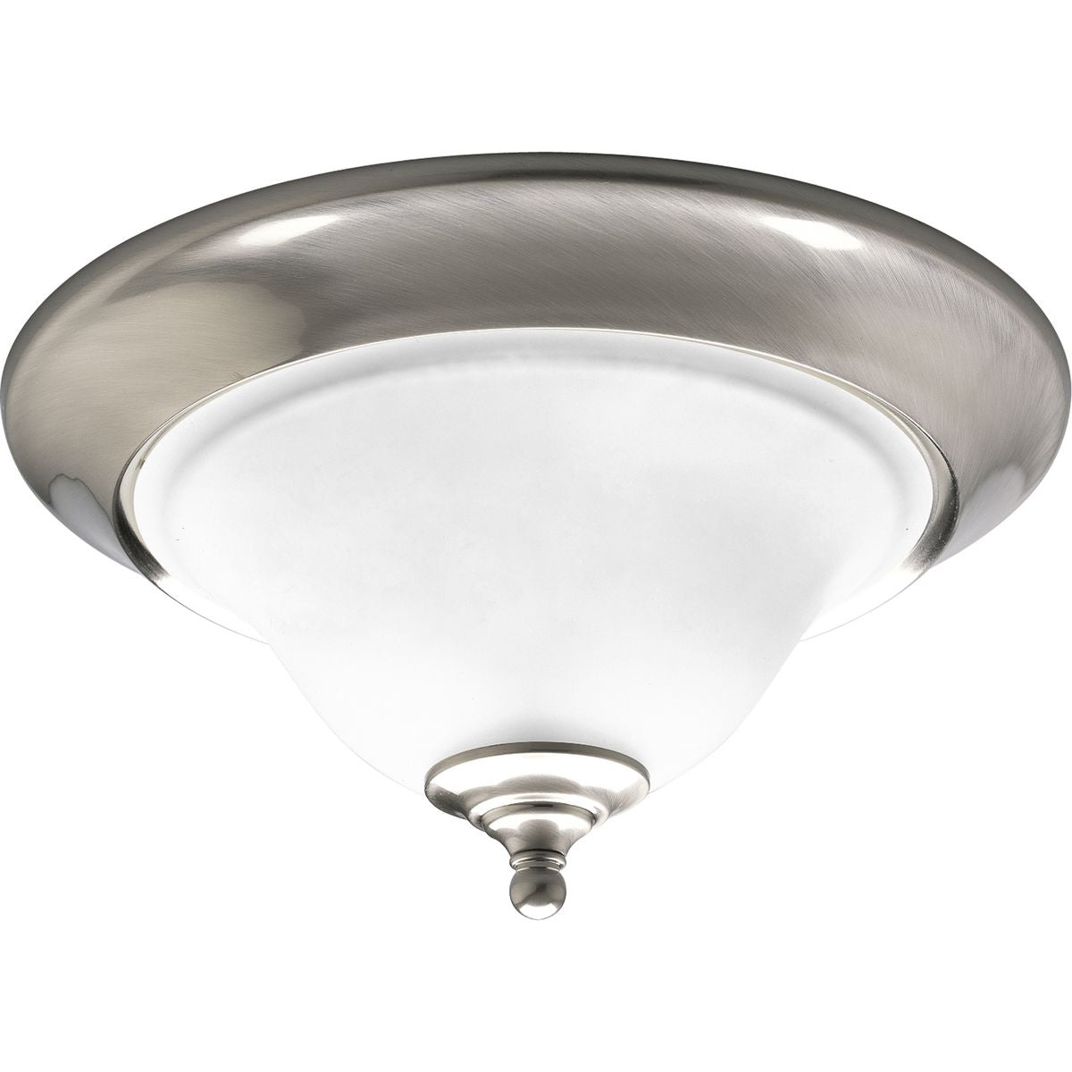 PROGRESS LIGHTING P3476-09 Trinity Collection Two-Light 15″ Close-to-Ceiling in Brushed Nickel