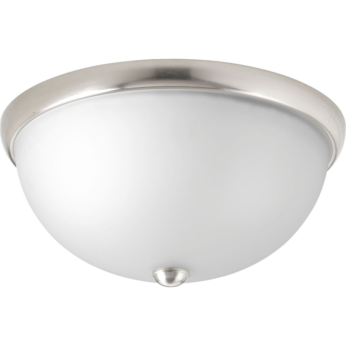 PROGRESS LIGHTING P350044-009 Two-Light 14″ Glass Dome Flush Mount in Brushed Nickel