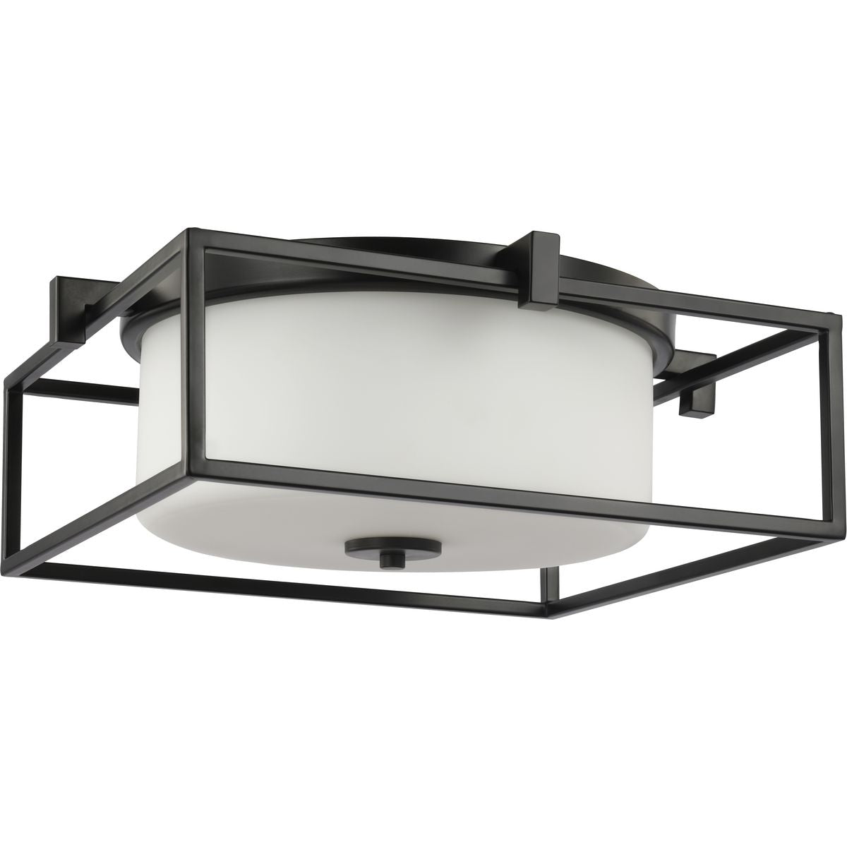 PROGRESS LIGHTING P350171-031 Chadwick Collection Two-Light Black 15-3/8″ Flush Mount in Matte Black