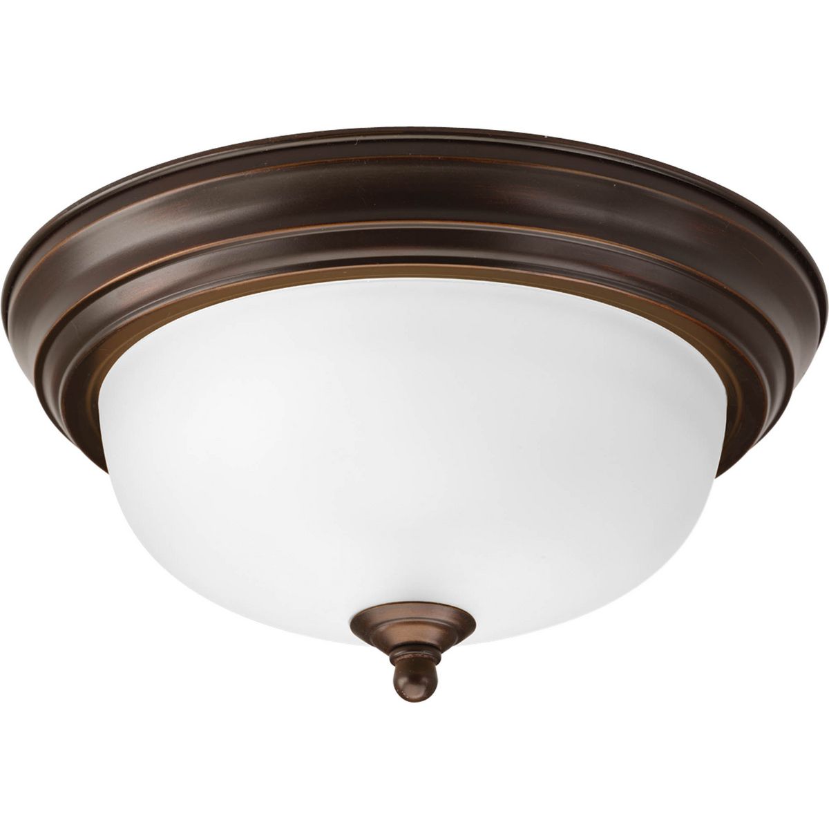 PROGRESS LIGHTING P3924-20ET One-Light Dome Glass 11-3/8″ Close-to-Ceiling in Antique Bronze