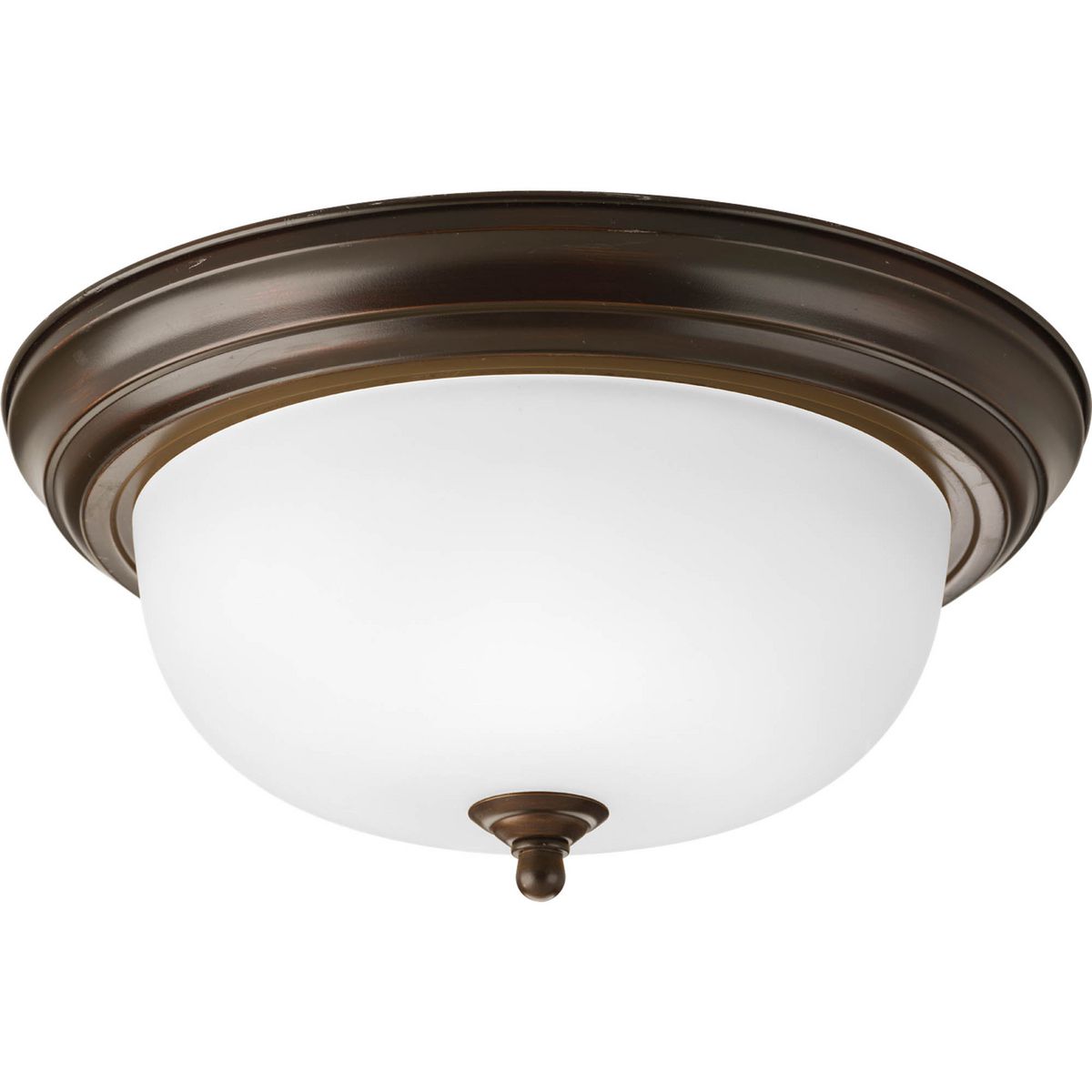 PROGRESS LIGHTING P3925-20ET Two-Light Dome Glass 13-1/4″ Close-to-Ceiling in Antique Bronze