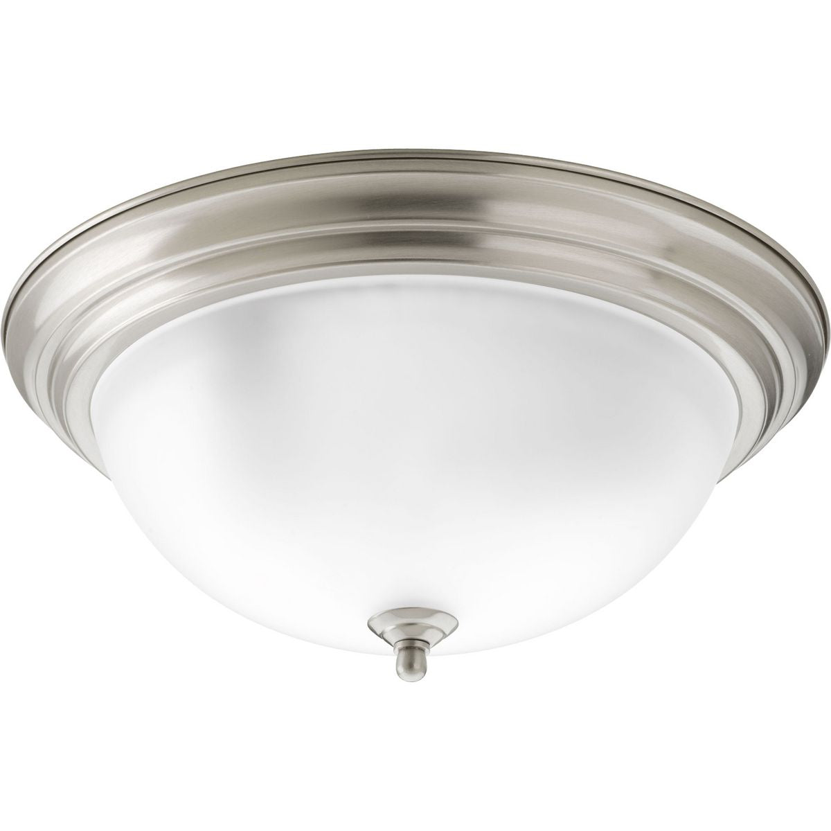 PROGRESS LIGHTING P3926-09ET Three-Light Dome Glass 15-1/4″ Close-to-Ceiling in Brushed Nickel