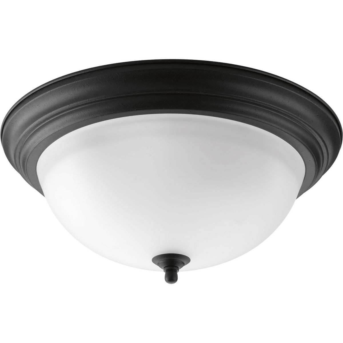 PROGRESS LIGHTING P3926-80 Three-Light Dome Glass 15-1/4″ Close-to-Ceiling in Forged Black